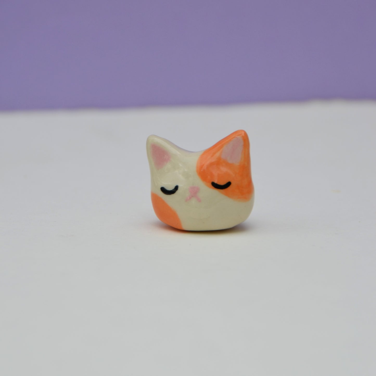 Mini Cat Bust with Orange Spots