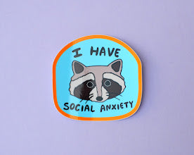 I Have Social Anxiety Raccoon Sticker