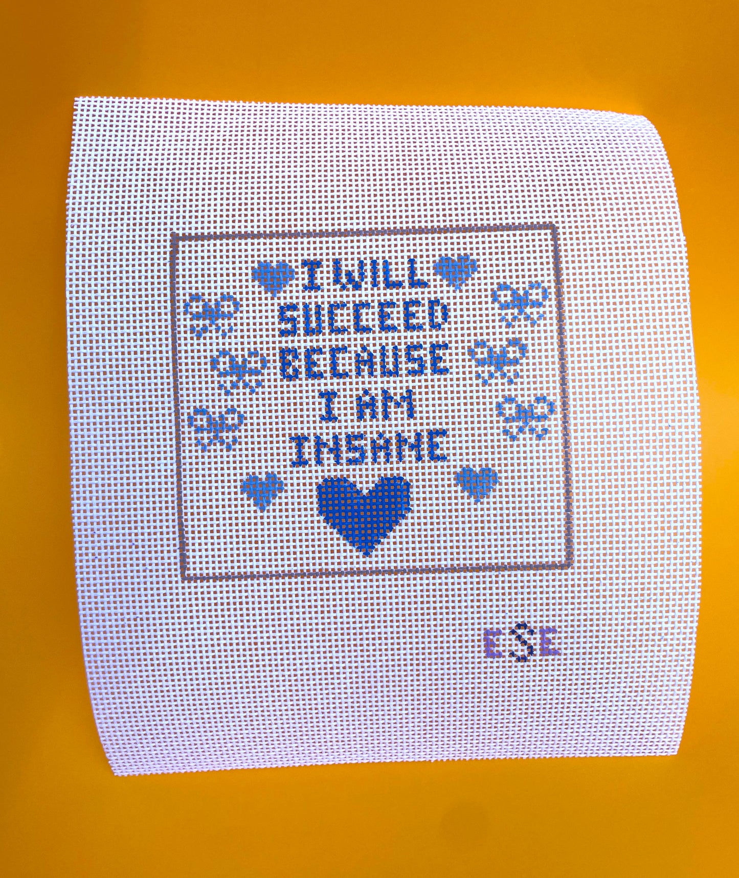 I Will Succeed Because I Am Insane Needlepoint Screen