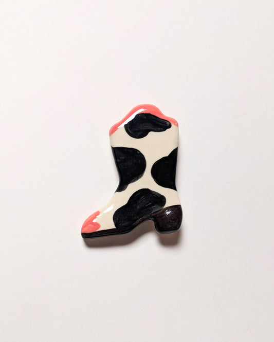 Cow Print Cowboy Boot Magnet