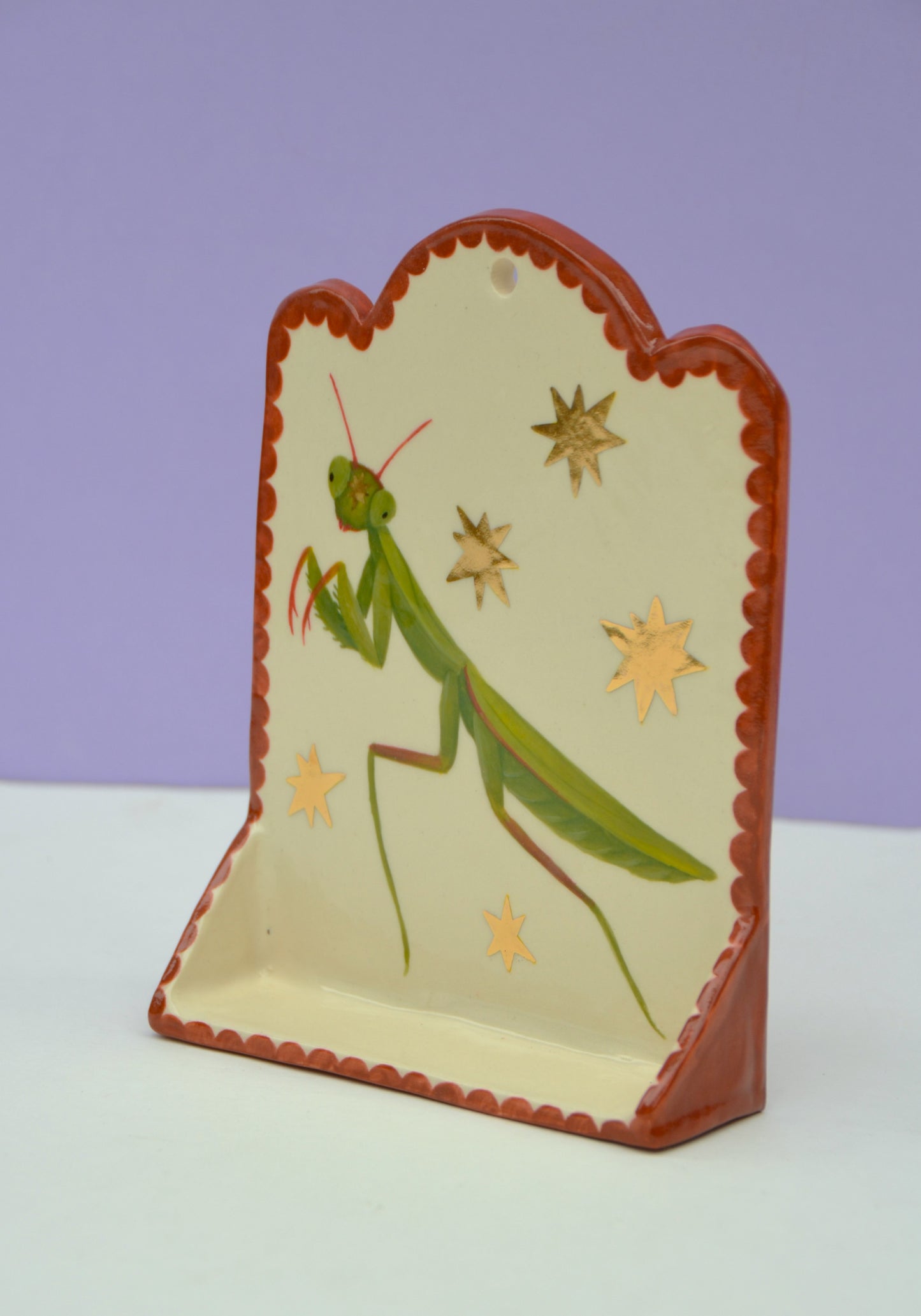 Praying Mantis Altar with Gold Stars