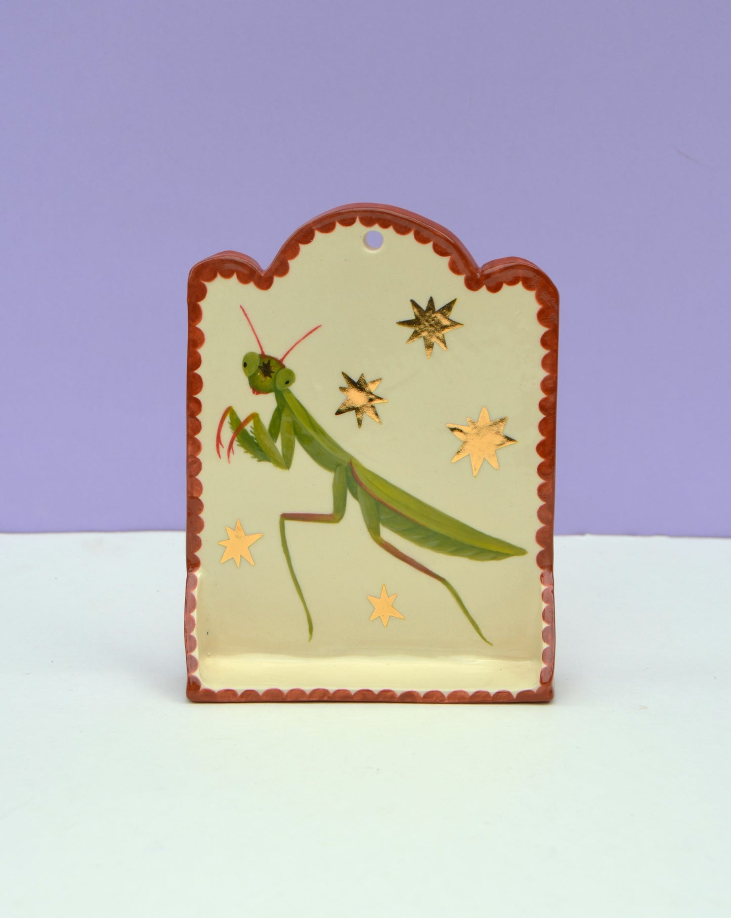 Praying Mantis Altar with Gold Stars